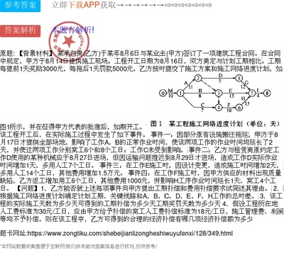 某建筑工程合同网络进度管理与工期优化分析